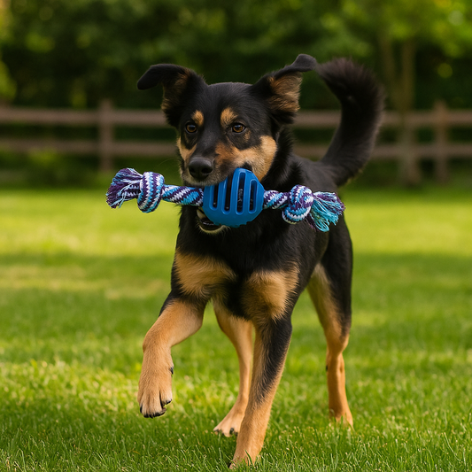 Balle avec corde pour chien parc