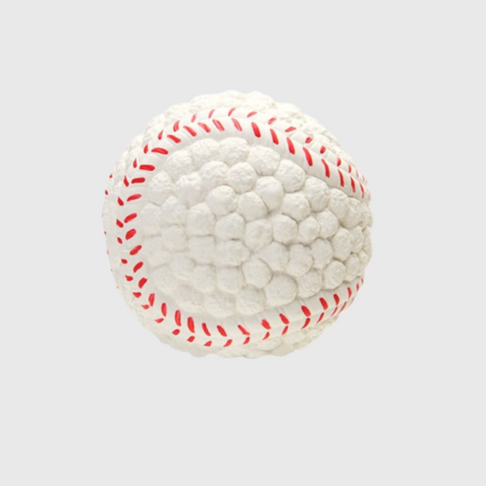 Balle rebondissante de baseball pour chien blanche rouge