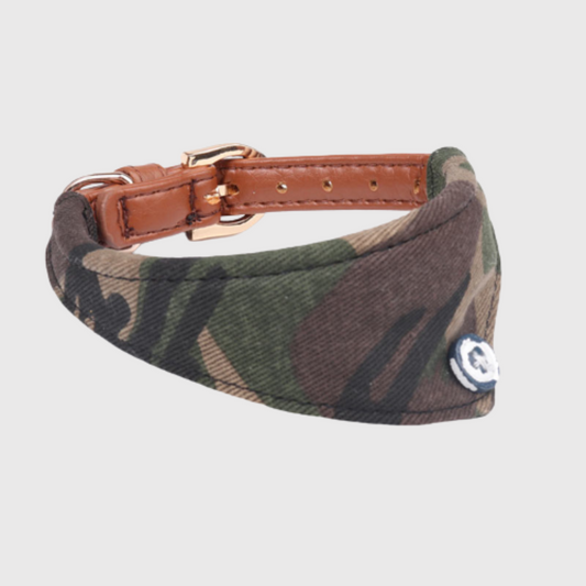 Bandana militaire pour chien vert