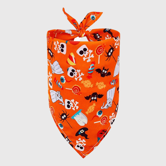 Bandana pour chien Halloween orange