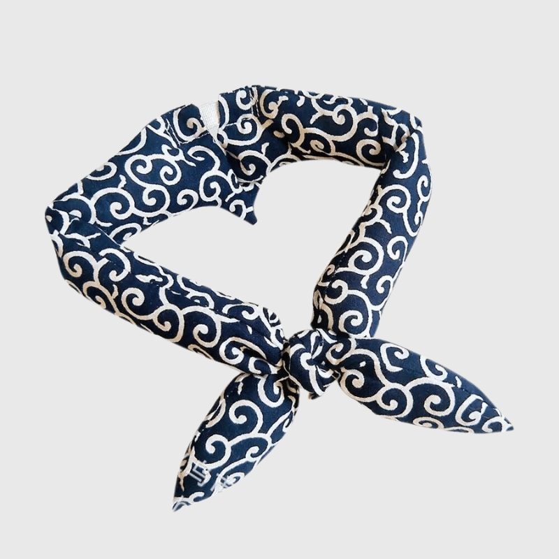 Bandana pour chien Noeud bleu foncee