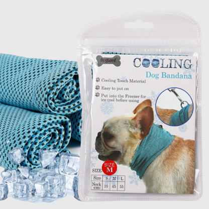 Bandana rafraichissant pour chien avec sac rafraissant