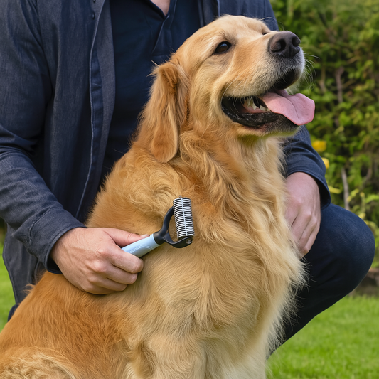 Brosse pour chien poil long golden
