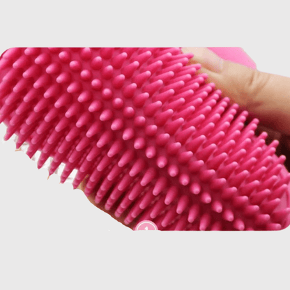 Brosse pour chien ronde rose zoom