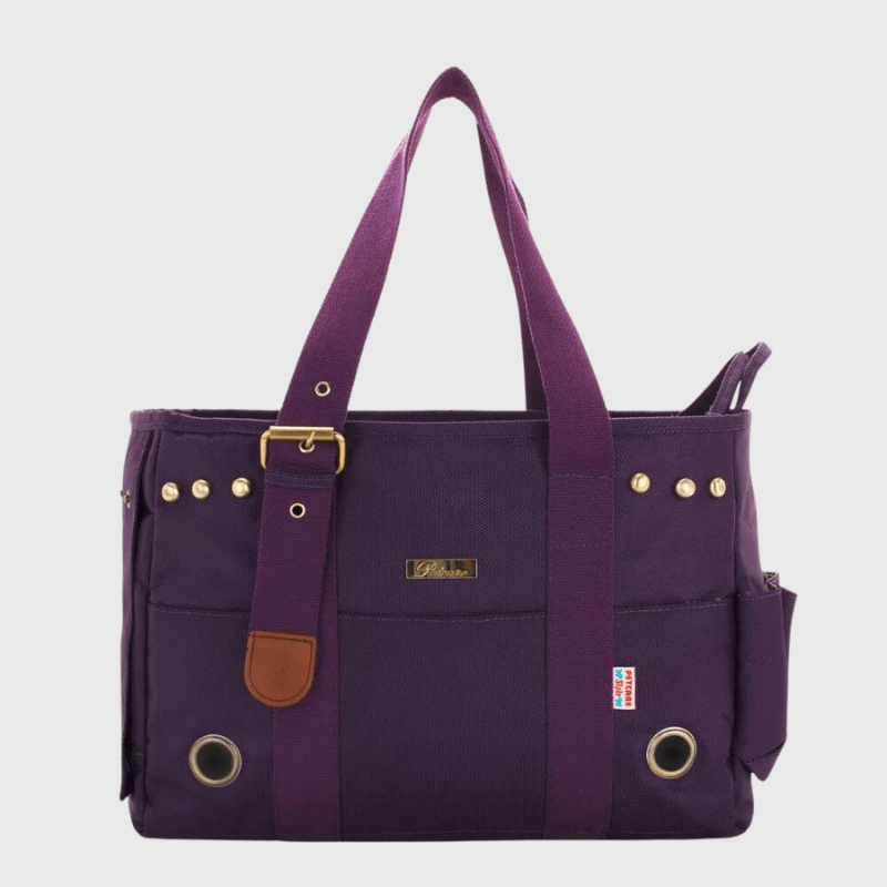 Caisse de transport pour chien violet canin