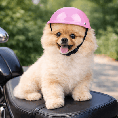 Casque de moto rose pour chien