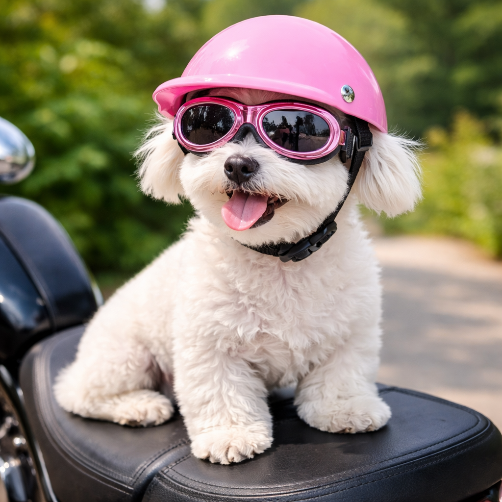Casque vintage pour chien — un accessoire protecteur au style affirmé