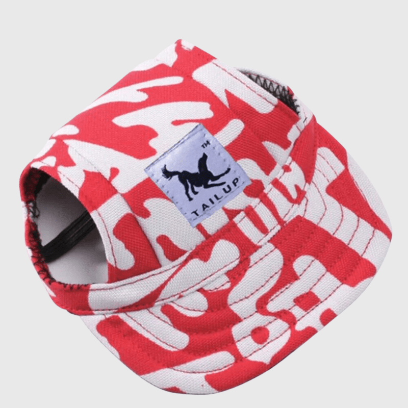 Casquette pour chien coloré militaire rouge