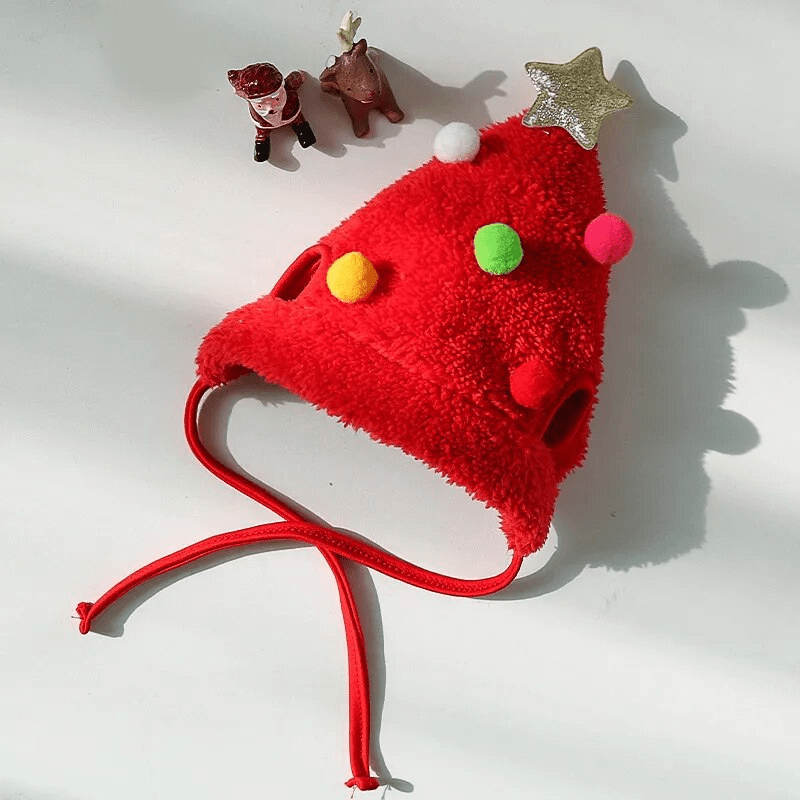 Casquette pour petit chien fête de fin d'année chapeau rouge
