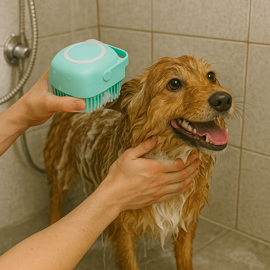 Brosse de bain pour chien carré