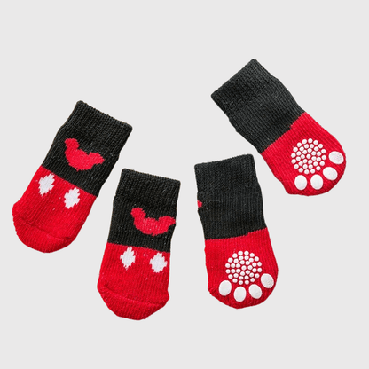 Chaussette noire et rouge pour chien