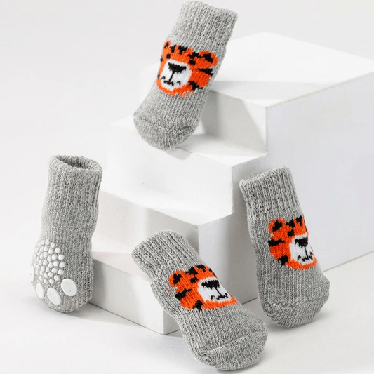 Chaussette tête de tigre pour chien