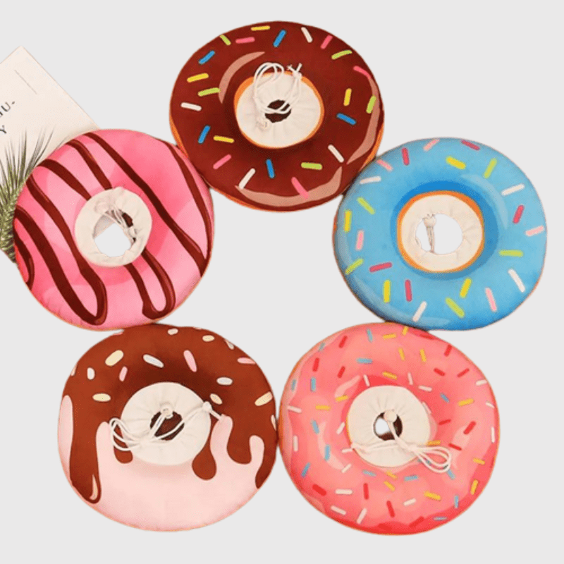 Collerette en forme de donuts rose et chocolat modele