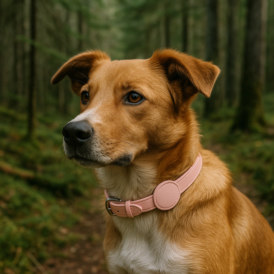 Collier AirTag pour chien en foret