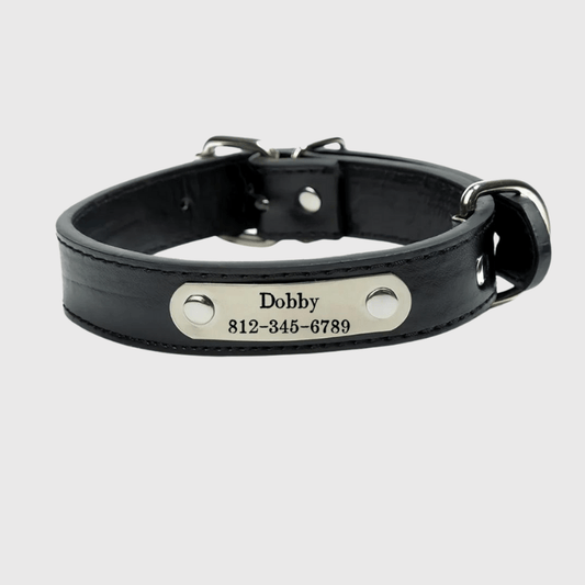 Collier chien personnalisé prénom noir