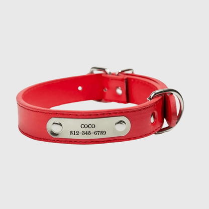 Collier chien personnalisé prénom rouge