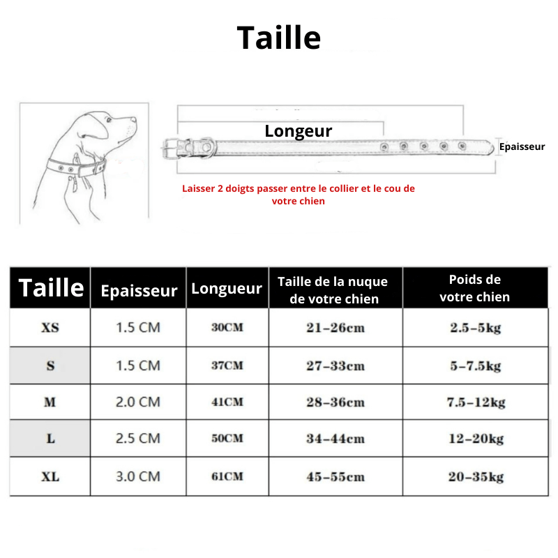 Caractéristiques du Collier : 