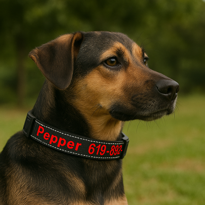 Collier cousu personnalisable pour chien extérieur