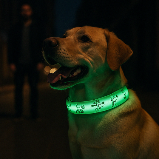 Collier pour chien de chasse fluo de nuit