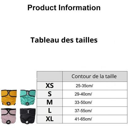 Culotte pour chien règle taille