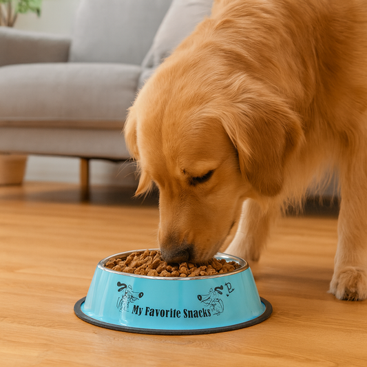 Gamelle chien inox Bleu golden