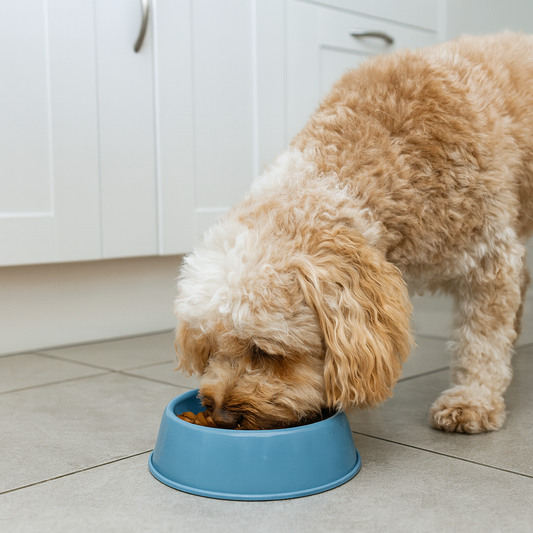 Gamelle chien plastique Bleu caniche