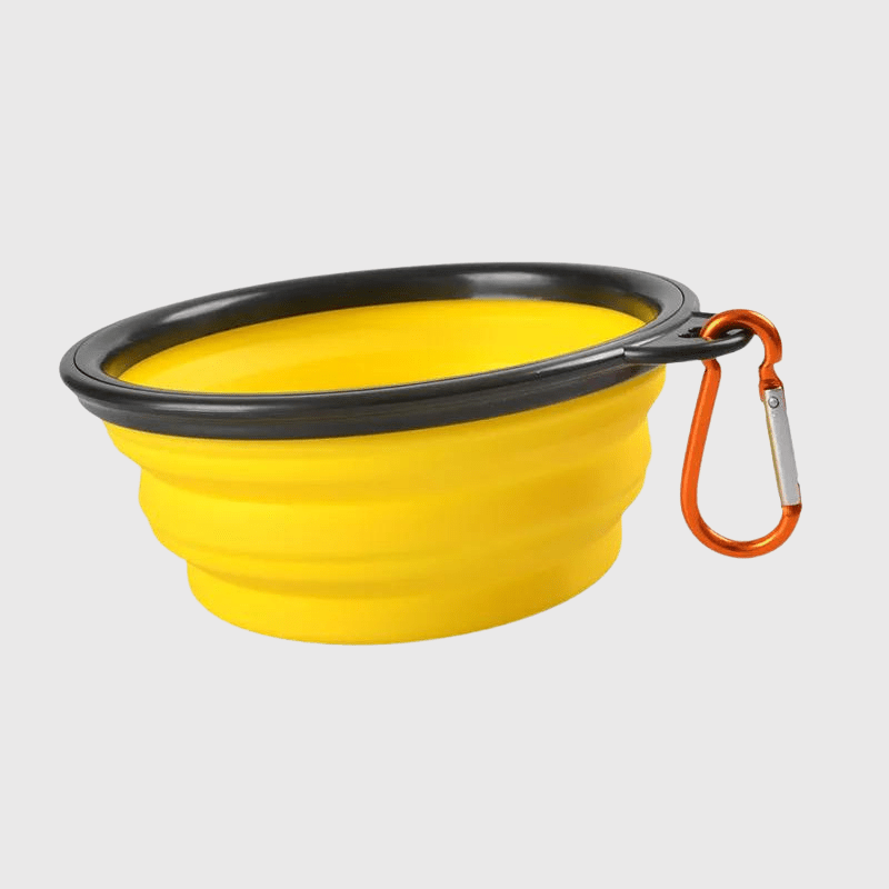 Gamelle chien pliable 350ml jaune