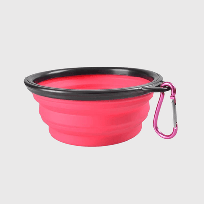 Gamelle chien pliable 350ml rose foncee