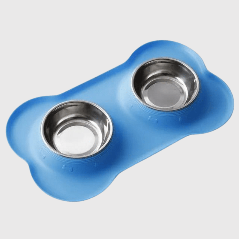 Gamelle double chien Bleu