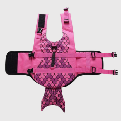 Gilet de sauvetage pour chien requin modele rose