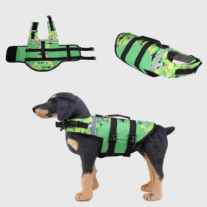 Gilet de sauvetage pour chien modele vert