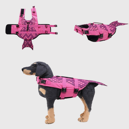 Gilet de sauvetage pour chien requin tout rose