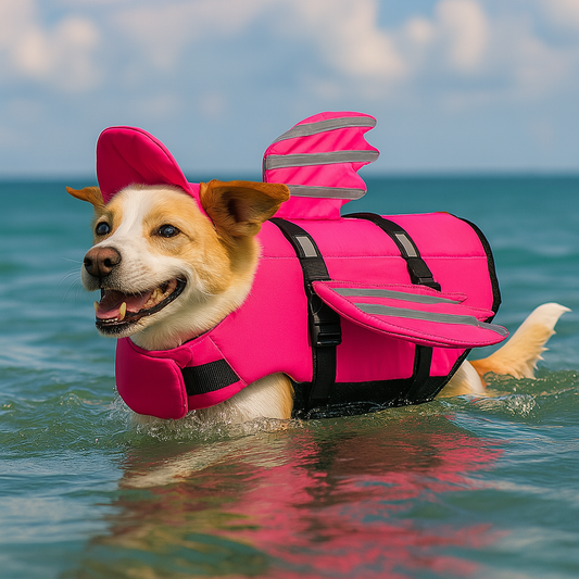 Gilet de sauvetage rigolo pour chien Rose mer