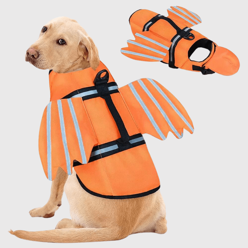 Gilet de sauvetage rigolo pour chien Orange modele