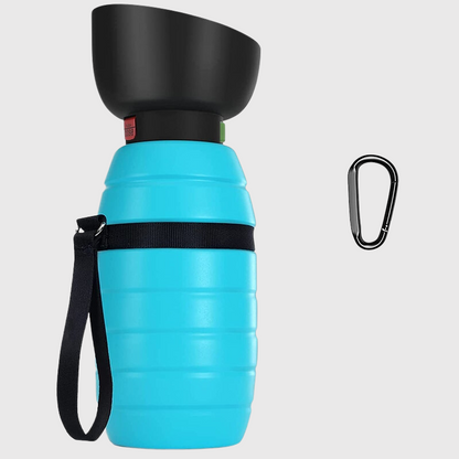 Gourde avec distributeur d'eau pour chien bleu