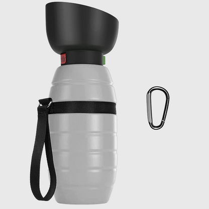 Gourde avec distributeur d'eau pour chien gris