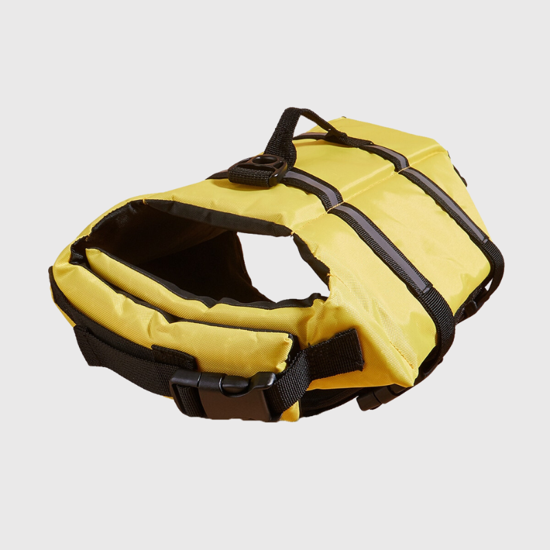Harnais gilet de sauvetage pour chien jaune