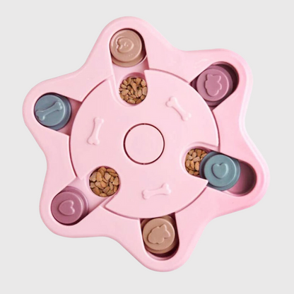 Jouet distributeur de croquettes pour chien rose