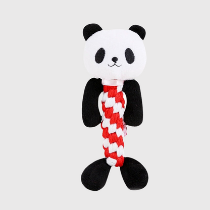 Jouet en corde Panda pour chien blanc noir rouge