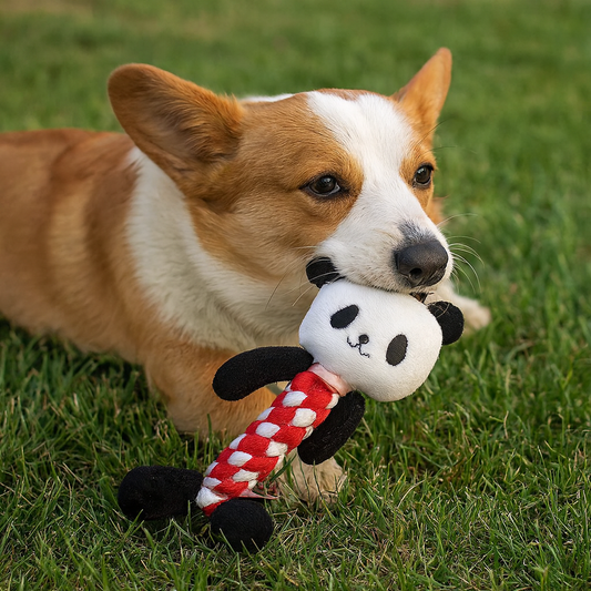 Jouet en corde Panda pour chien corgi
