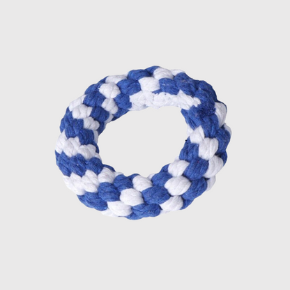 Jouet en corde bleu et blanc pour chien bleu et blanc