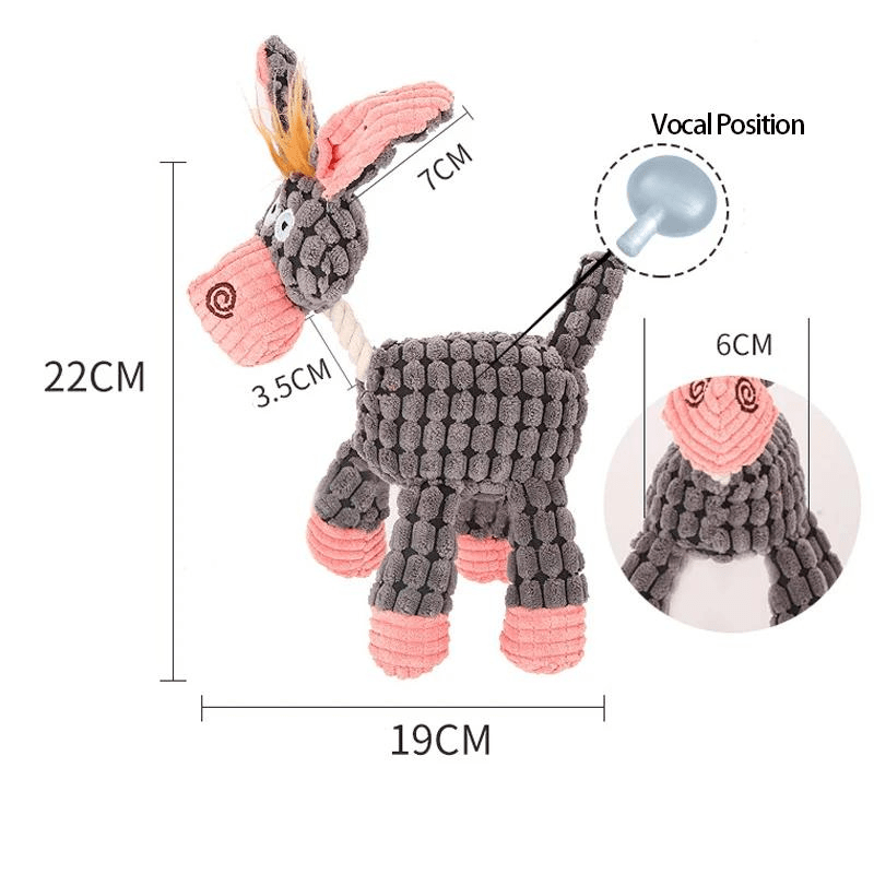 Jouet en peluche pour chien taille gris
