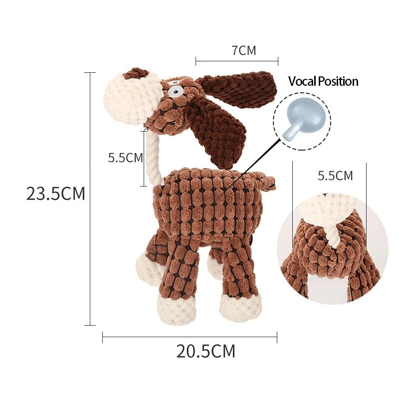 Jouet en peluche pour chien taille marron