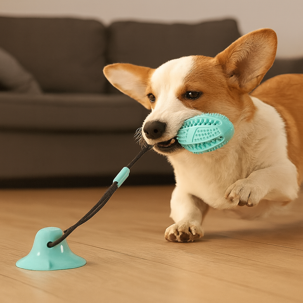 Jouet pour chien avec ventouse