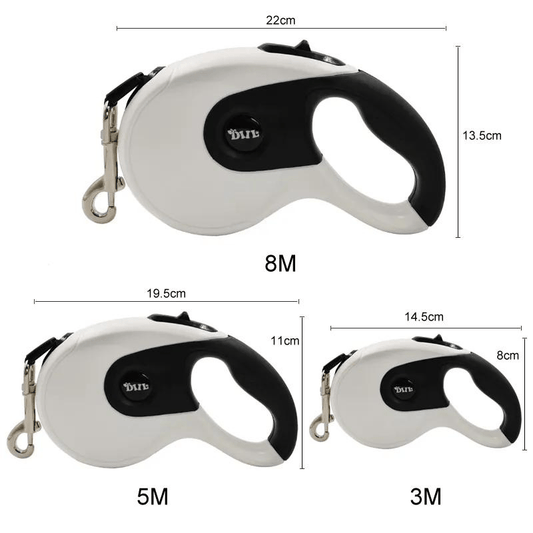 Laisse enrouleur blanc pour chien taille