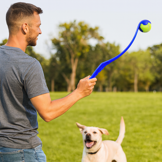 Lanceur de balle pour chien Bleu Foncé labrador