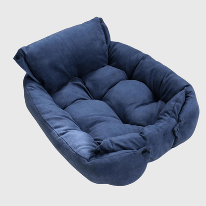 Lit anti stress pour chien bleu foncee