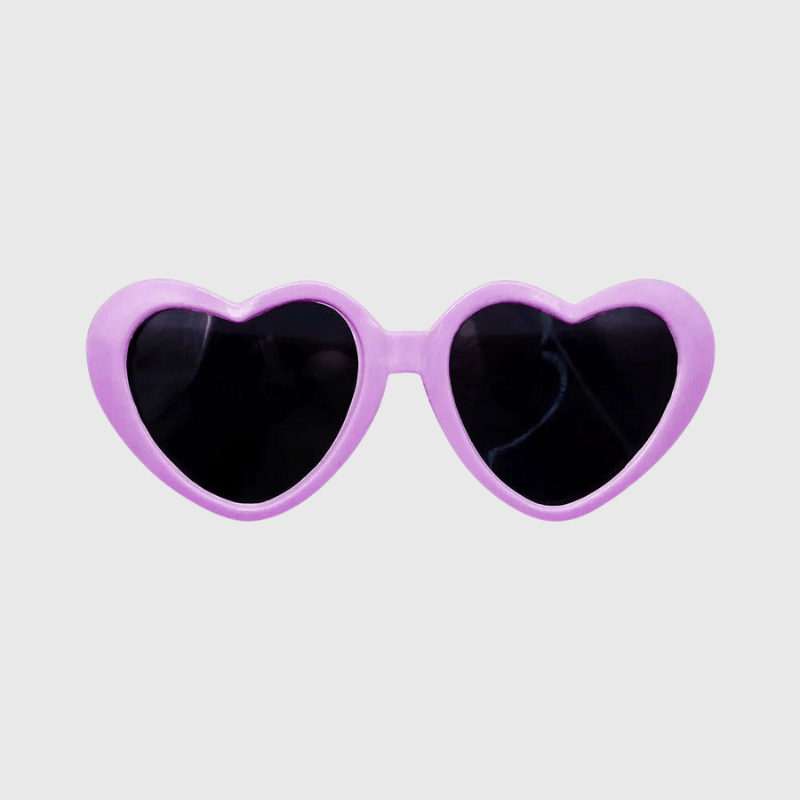 Lunette de soleil en forme de cœur pour chien violet