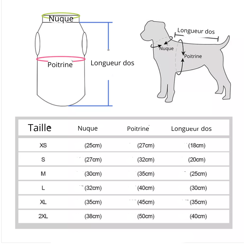 Manteau de neige pour chien rouge taille