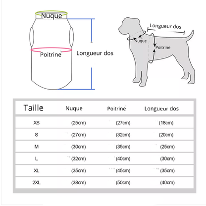 Manteau de neige pour chien rouge taille